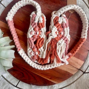 Macrame Yoga Strap, Handmade Yoga Mat Carrier, Boho Yoga Mat Holder, Cotton Rope Yoga Sling, Bohemian blanket holder, yoga gear image 4