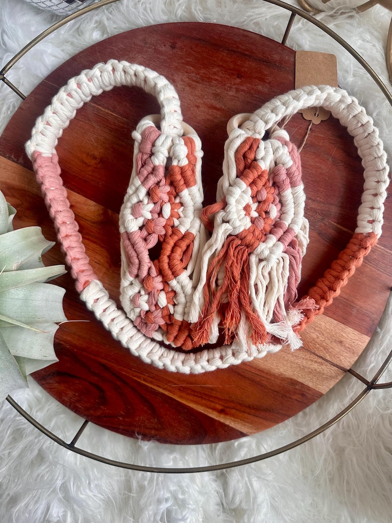 Macrame Yoga Strap, Handmade Yoga Mat Carrier, Boho Yoga Mat Holder, Cotton Rope Yoga Sling, Bohemian blanket holder, yoga gear image 4