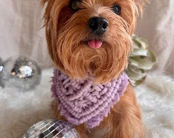 Macrame Pet Bandana, Boho Dog Bandana, Macrame Pet Scarf, Handmade Dog Bandana, Pet Accessory, Dog Bandana, Cat Bandana, Bohemian Pet Collar