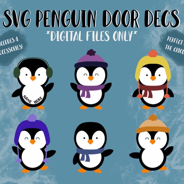 Winter Penguin with Accessories SVG files for Cricut