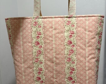 Handmade Quilted Tote Bag, Floral Print