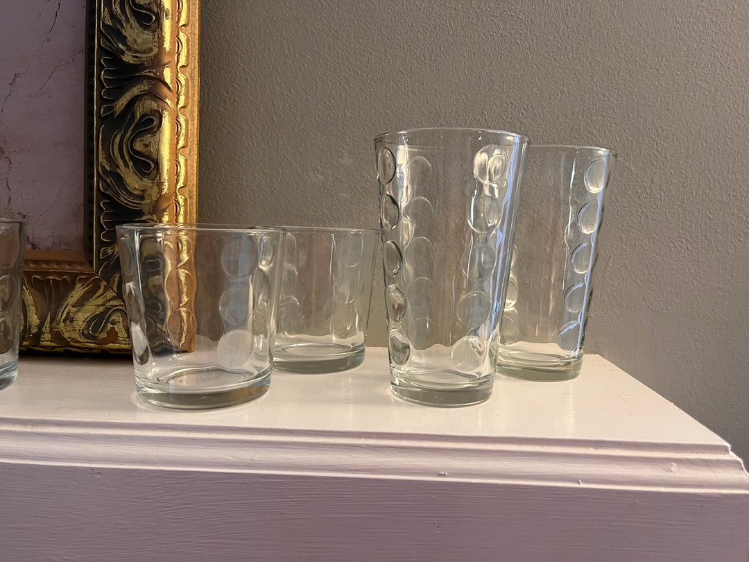 Vintage Libby Drinking Glasses Optical Coin Polka Dot Etsy