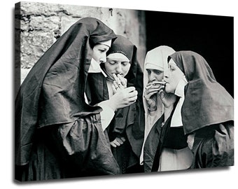 Details about   BIZARRE STRANGE WEIRD CREEPY CRAZY FREAKY Smoking Nuns God Girls VINTAGE PIC ODD 