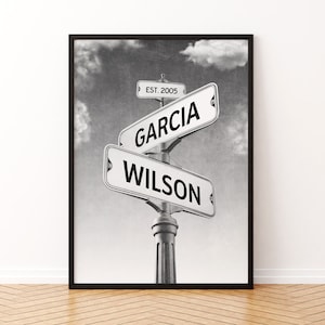 Vintage Custom Name Street Sign Canvas Print And Poster Print,  Personalized Vintage Name Sign Unique Wall Art, Best Gift For Friends