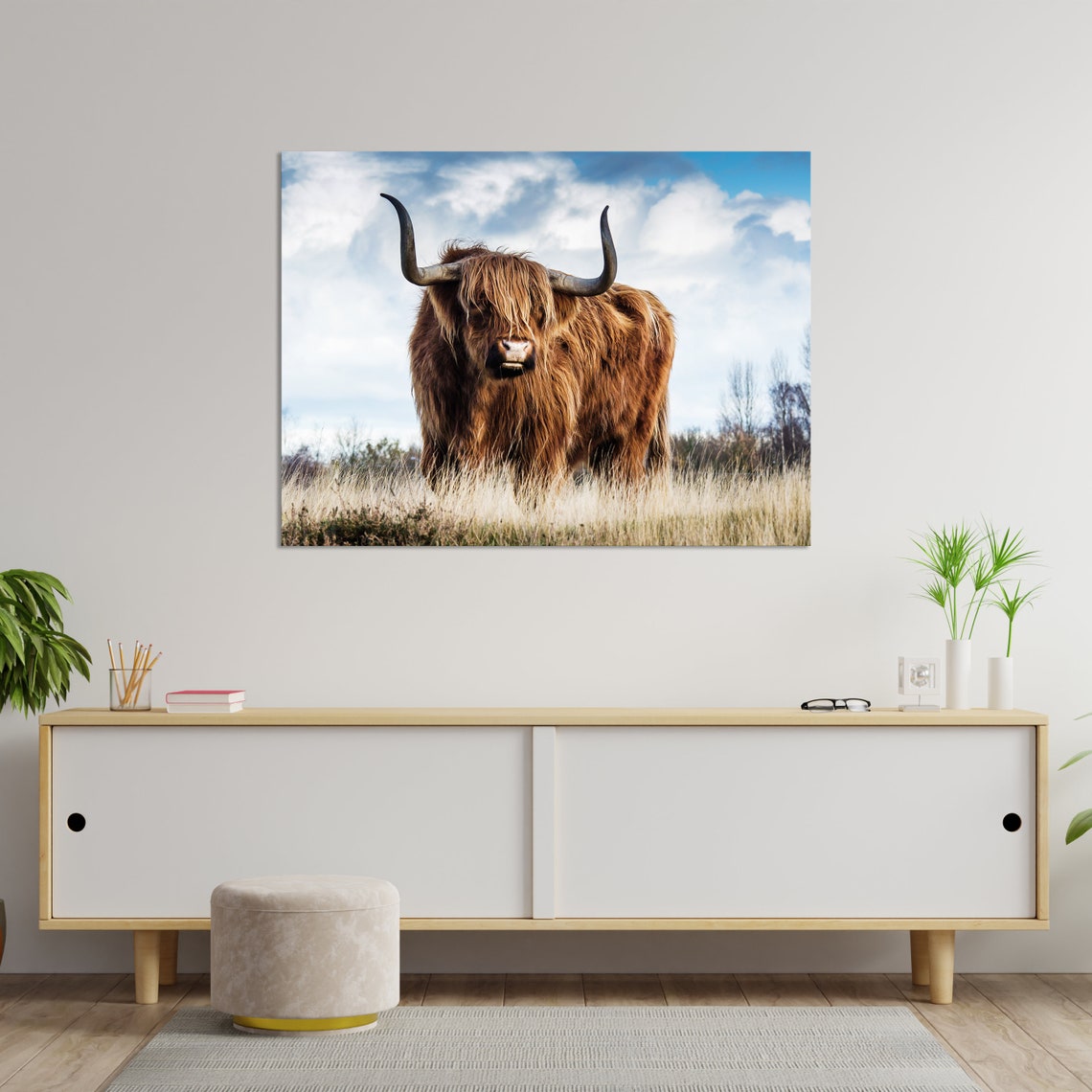Scottish Highland Cattle Hight Quality Canvas Decor Farm - Etsy