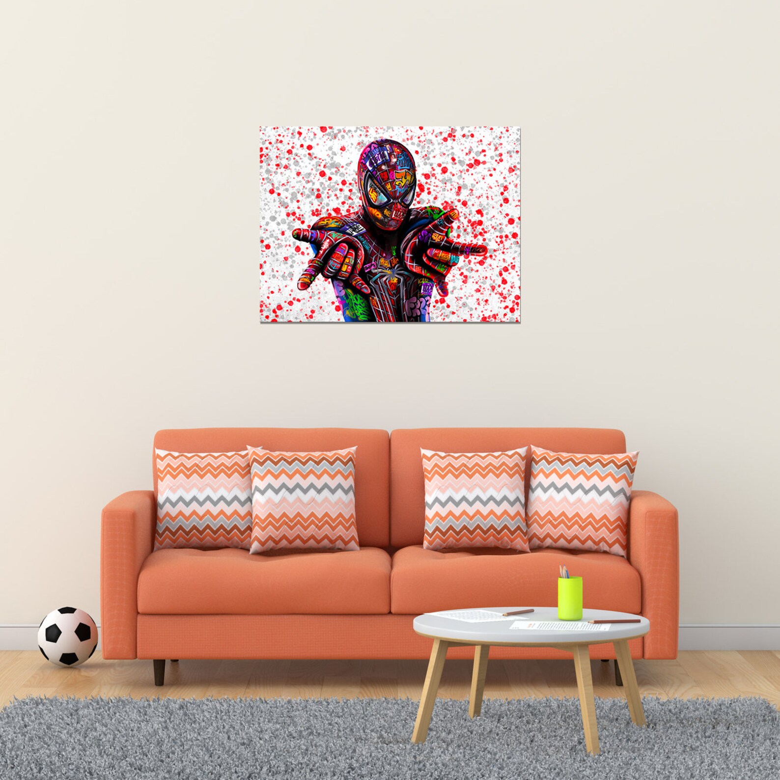 Superhero Canvas Wall Art Framed Artwork Superhero Canvas Etsy