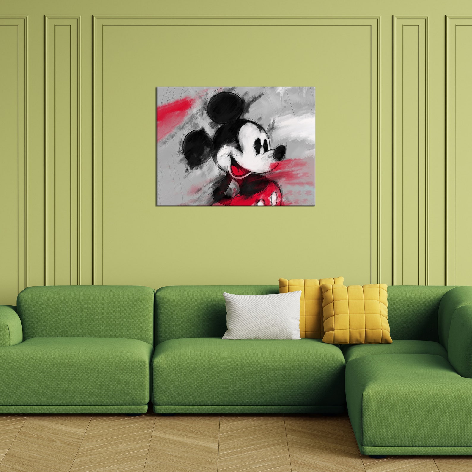 Mickey Mouse Drawing Canvas Wall Art Print. Legendary Cartoon Etsy