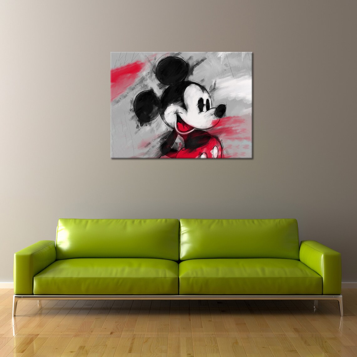 Mickey Mouse Drawing Canvas Wall Art Print. Legendary Cartoon Etsy