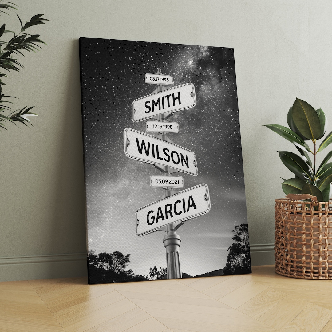 Custom Child's Name Vintage Street Sign Canvas Print, Personalized Name ...
