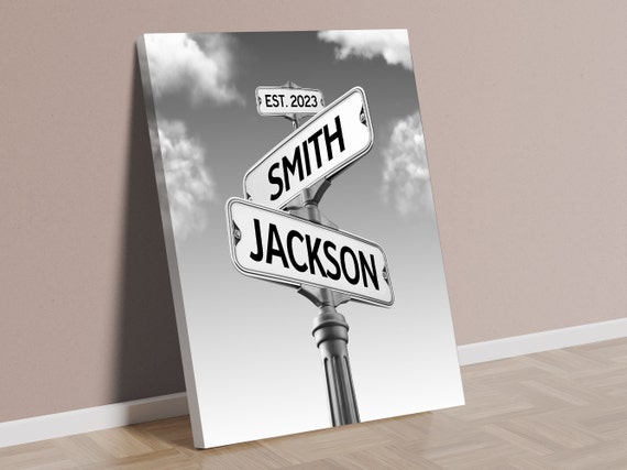 Canvas Painting Personalized Family Street Sign Name/Date Custom