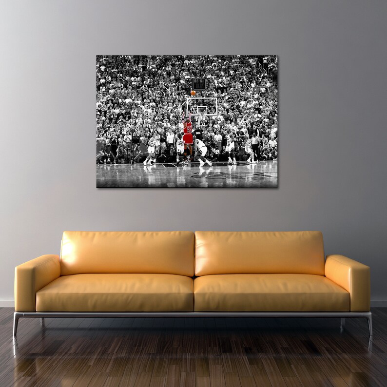 Michael Jordan Last Shot Canvas Wall Art Ready to Hang Etsy