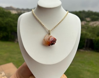 Raw Carnelian Agate Necklace