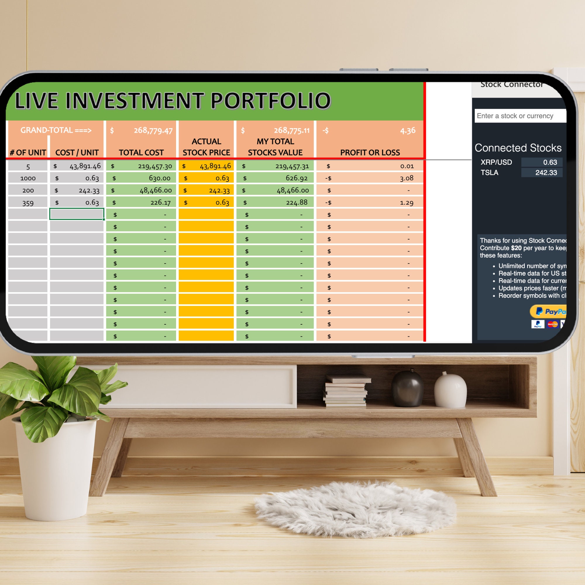 Stock Investment Portfolio AUTOMATION Template - Etsy