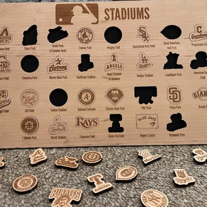 Handcrafted Baseball Stadium Tracker - Unique Baseball Tracking Map for Sports Enthusiasts