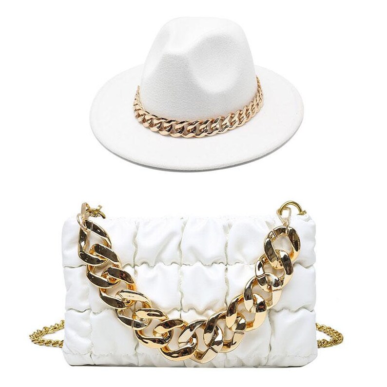 Fedora Blue Black Fedora Hat Oversized 