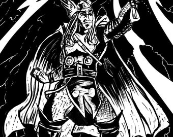 Thor Ink Drawing