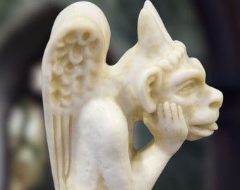 Chimera of Notre Dame de Paris. 15 cm. Reproduction made of molded marble. Handmade. Medieval art. Gift ideas