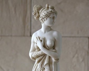 Das Bad der Venus von Canova. Skulptur aus geformtem Marmor. 32cm. Handgefertigt in Spanien. Antike Kunst. Dekoration, Garten und Geschenk.