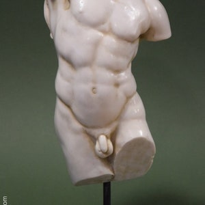 Torso des Herkules. 45cm. Geformter Marmor. Handgefertigt in Spanien. Reproduktionen antiker Kunst zur Dekoration und als Geschenk. Bild 2