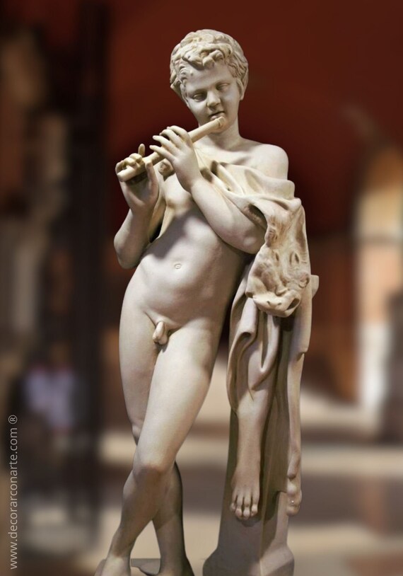 Statua del pifferaio satiro. Scultura in marmo modellato. 135cm. Fatto a  mano in Spagna. Arte antica. Decorazione di interni e giardini - Etsy Italia