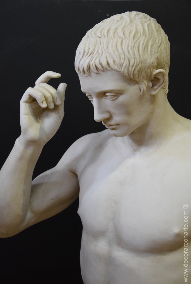 Roman Statue of Germanicus. Molded Marble Statue. 200 Cm. Handmade