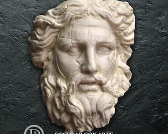Fragment of a head of Zeus/Jupiter. 33 cm. Handmade from molded marble. Reproduction of Greek art. Gift for art lovers.