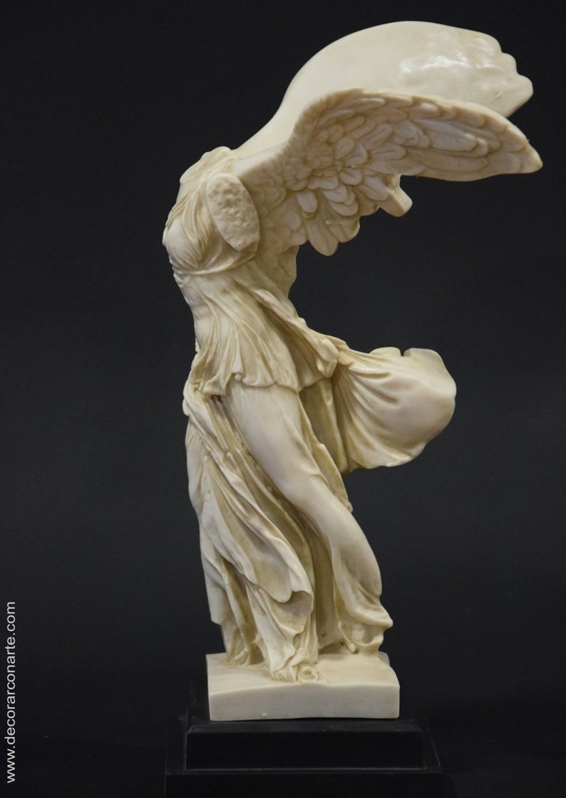 Skulptur des Sieges von Samothrake. Geformter Marmor. 39cm. Handgefertigt in Spanien. Antike Kunst. Dekoration, Garten und Geschenk. Bild 5