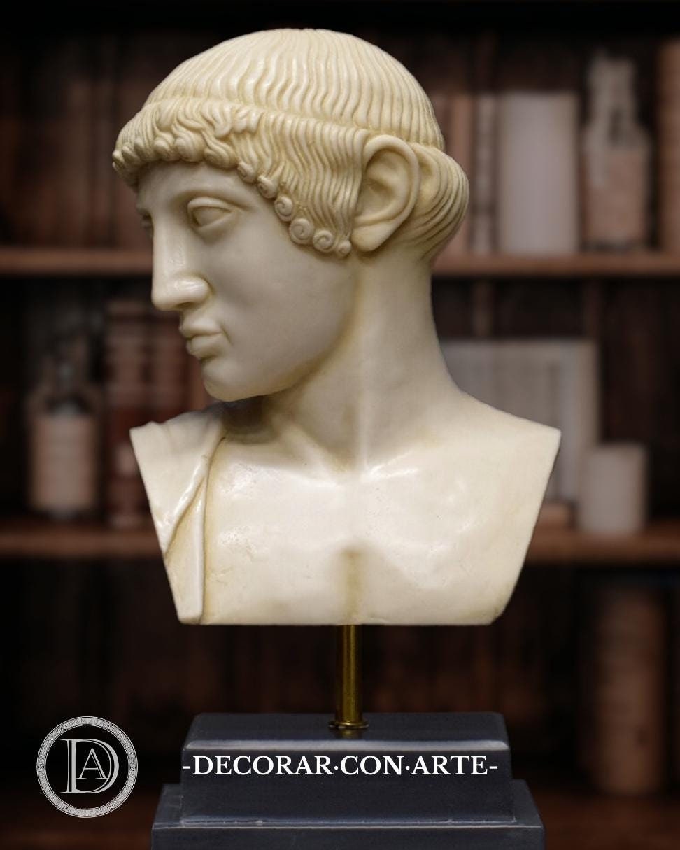 Head of Apollo of Olympia. 32cm. Greek decoration. Gift for history lovers. Gift for him. Decorate with art.