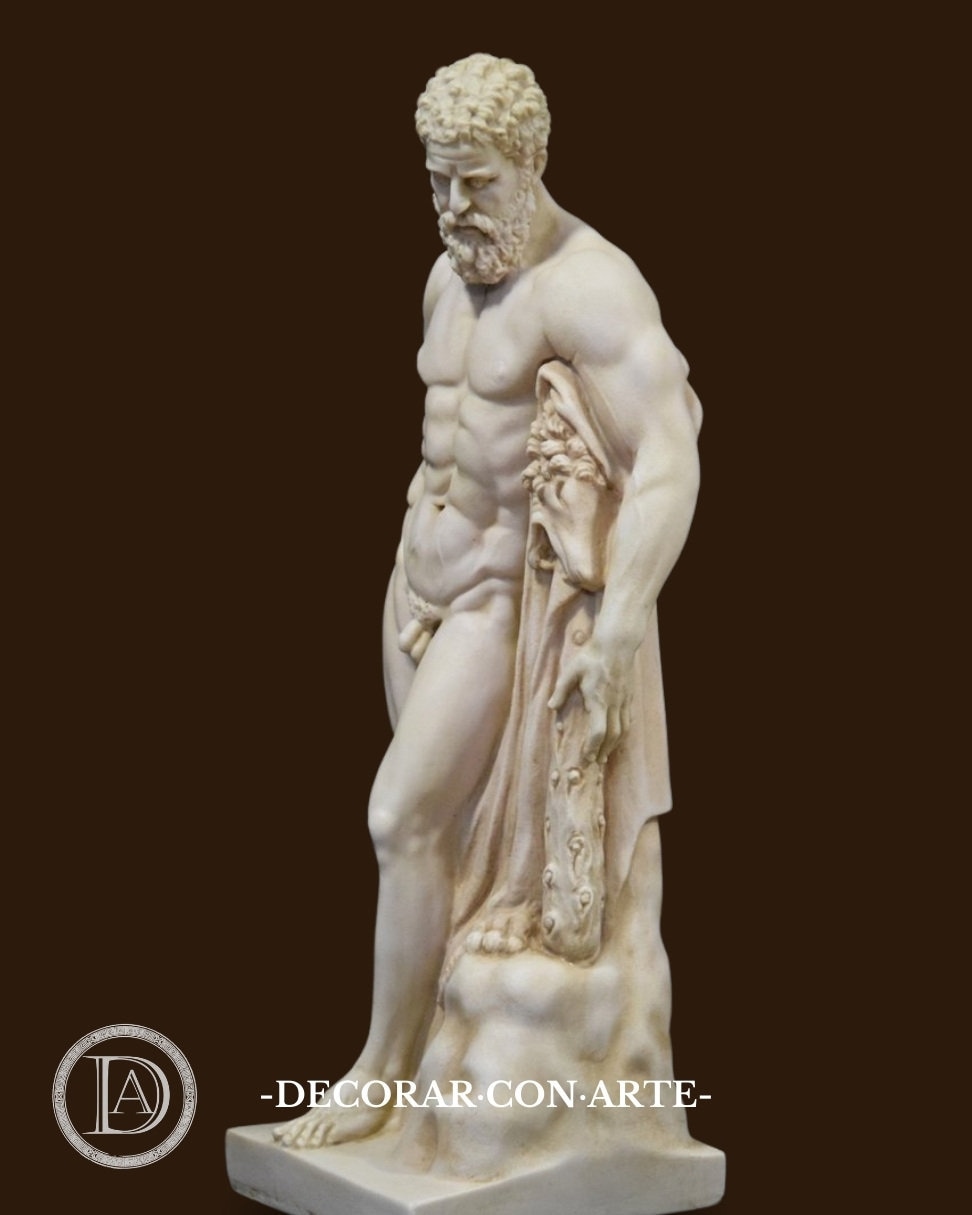 Farnese Hercules Sculpture. 60cm. Neoclassical Antique Art