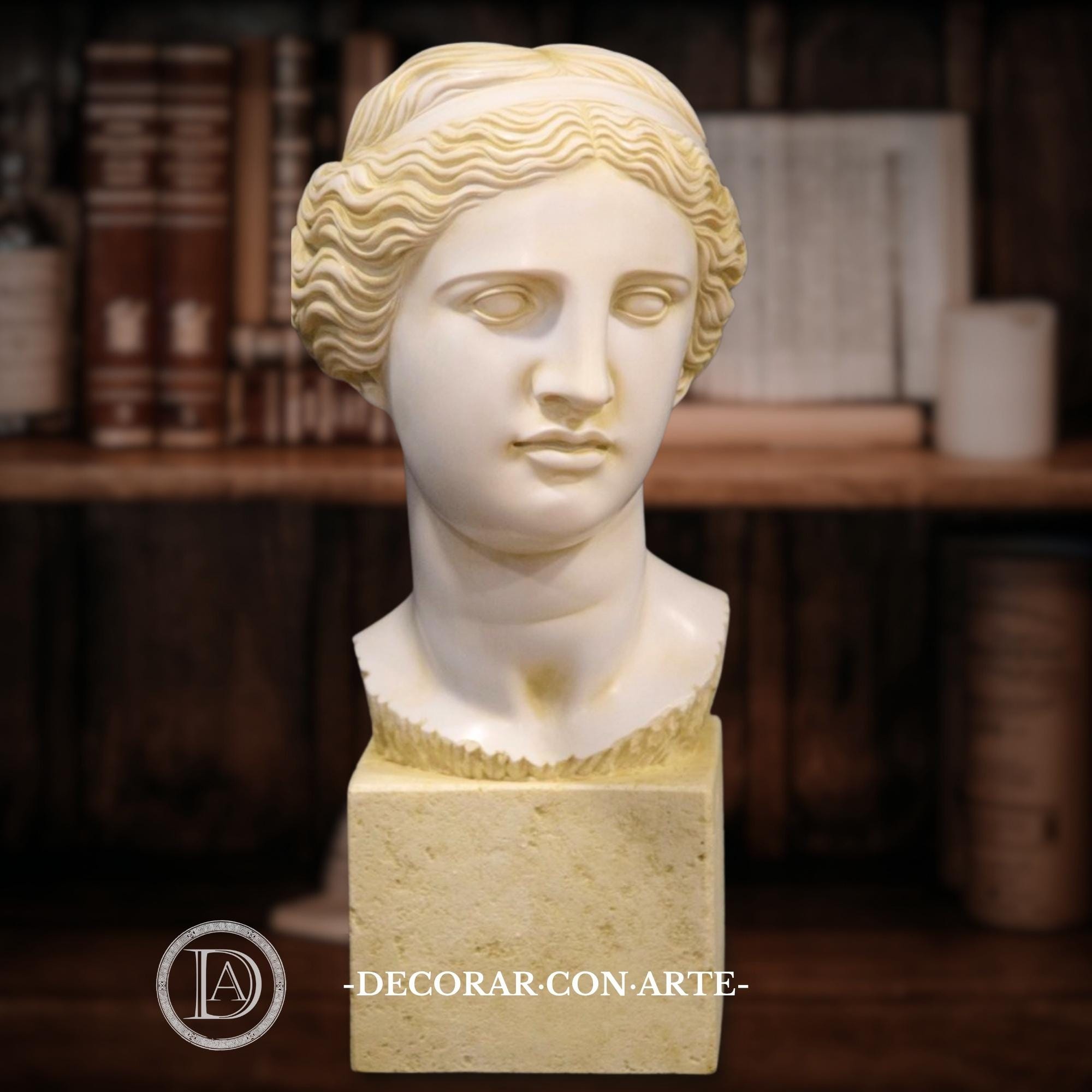 Head of the Venus De Milo. 35 Cm. Molded Marble Reproduction