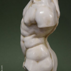 Torso des Herkules. 45cm. Geformter Marmor. Handgefertigt in Spanien. Reproduktionen antiker Kunst zur Dekoration und als Geschenk. Bild 4