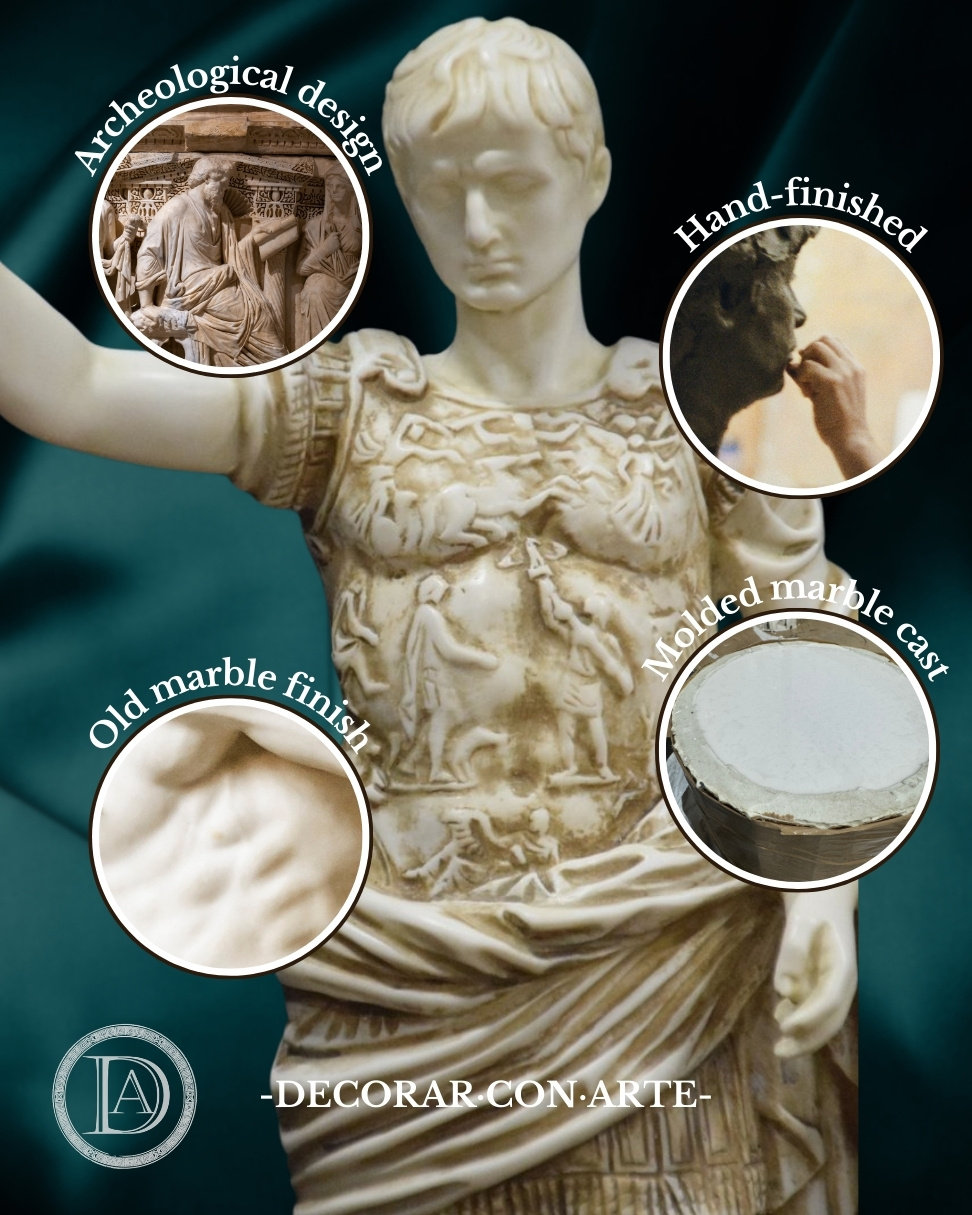 Sculpture of Caesar Augustus of Prima Porta. 40cm X 34cm. Molded