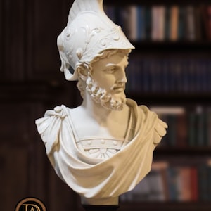 Ajax bust. Molded marble. 57cm. Handmade in Europe. Sculpture ideas for decoration and gift.