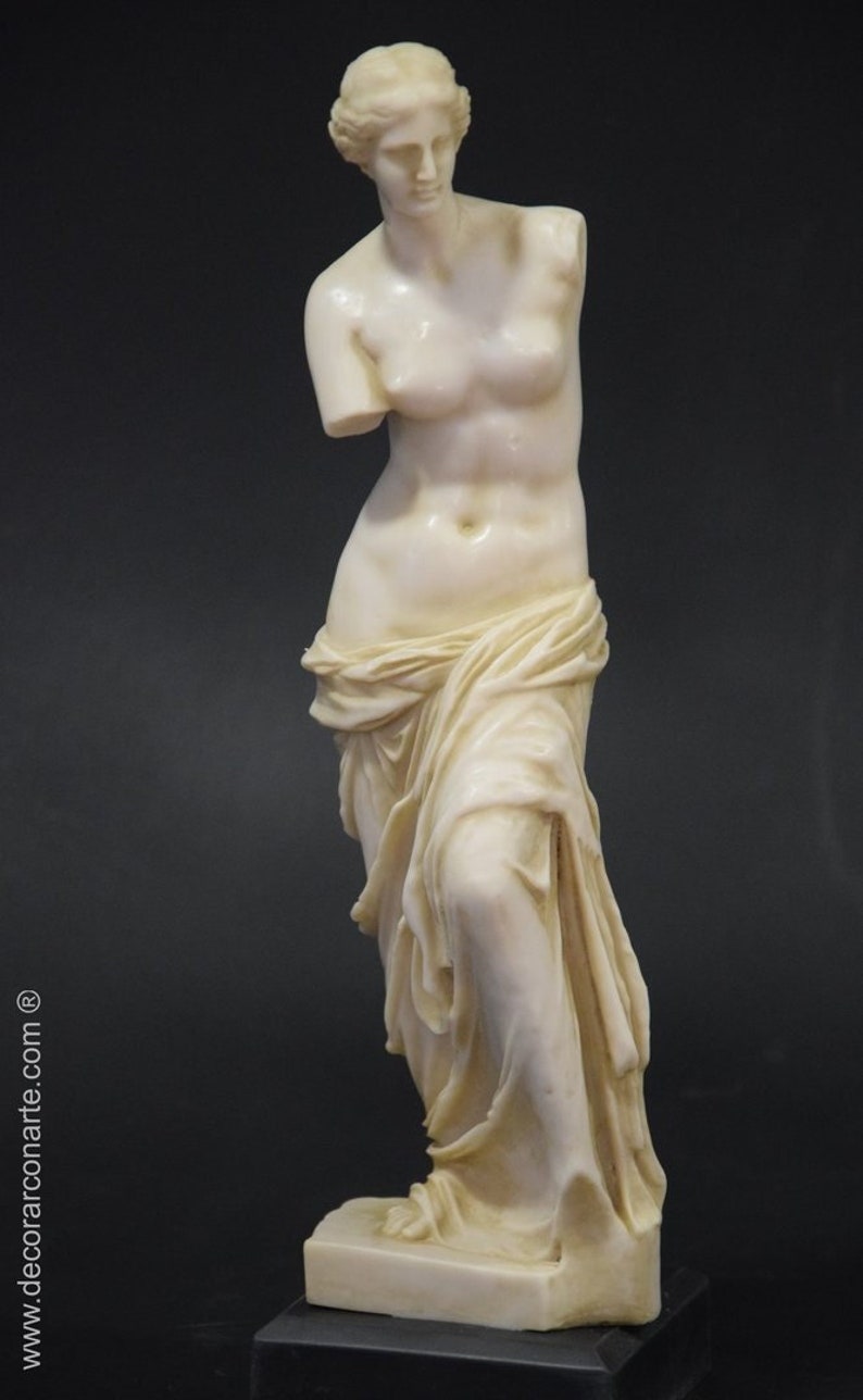 Standbeeld van de Venus van Milo. Gegoten marmer. 33 cm. afbeelding 1
