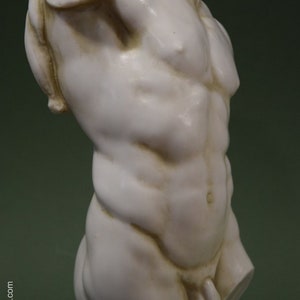 Torso des Herkules. 45cm. Geformter Marmor. Handgefertigt in Spanien. Reproduktionen antiker Kunst zur Dekoration und als Geschenk. Bild 5