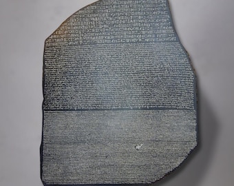Piedra de Rosetta. 30 cm. Mármol moldeado. Reproducciones de arte egipcio. Regalo para amantes del antiguo Egipto