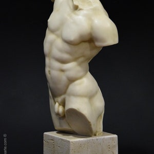 Torse d'Hercule. Sculpture en marbre moulé. 42cm. Fabriqué à la main en Espagne. Art ancien. Décoration, jardin et cadeau. image 4