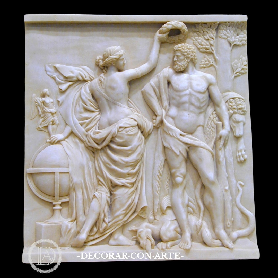 ヘラクレスの戴冠式。浅浮き彫り。Hercules. 31×29,5 cm il_1080xN.8091996424_fjkq.jpg