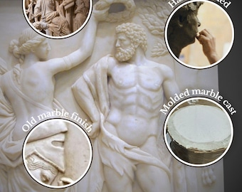 Relief of Hercules Crowned by Glory. 50 Cm. Molded Marble