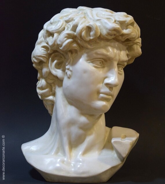 Michelangelos Davids Kopf aus geformtem Marmor. 60 cm Etsy