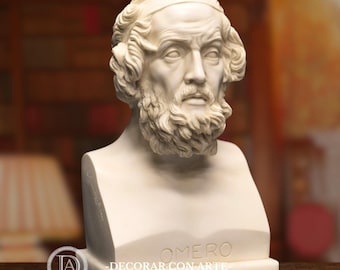 Bust of Homer. 24cm. Handmade in Spain. Reproductions of antique art for decoration and as a gift.