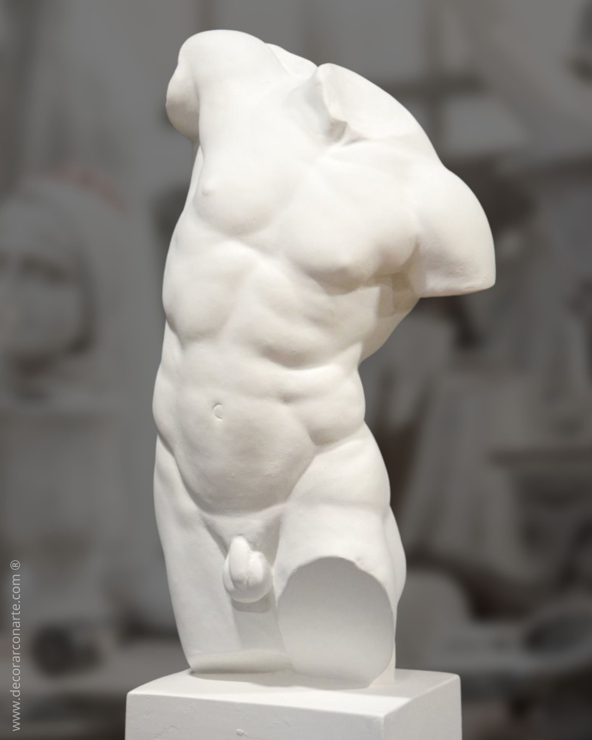 Sculpture of Hercules Farnese. Molded Marble. 60cm. Handmade in