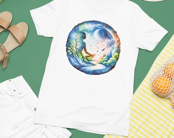 Uno con la Naturaleza - Susurros del Bosque - Silueta Mística de la Naturaleza - Camiseta Premium Unisex