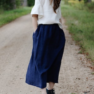 Linen maxi skirt INGA, Linen skirt, Autumn skirt, Maxi skirt, Long linen skirt, Summer linen skirt, Winter linen clothing, Pocket skirt