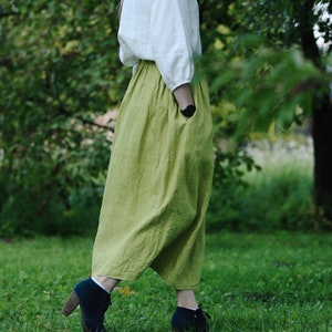 Linen maxi skirt INGA, Linen skirt, Autumn skirt, Maxi skirt, Long linen skirt, Summer linen skirt, Winter linen clothing, Pocket skirt