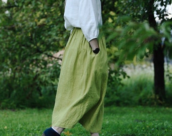 Linen maxi skirt INGA, Linen skirt, Autumn skirt, Maxi skirt, Long linen skirt, Summer linen skirt, Winter linen clothing, Pocket skirt