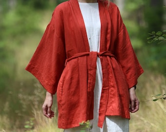 READY to Ship XS size, Linen Jacket for Women KRISTA, Linen Coat, Oversized Linen Jacket, Linen Cardigan