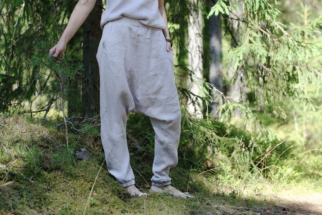 Tied Mid Waist Long Harem Pants
