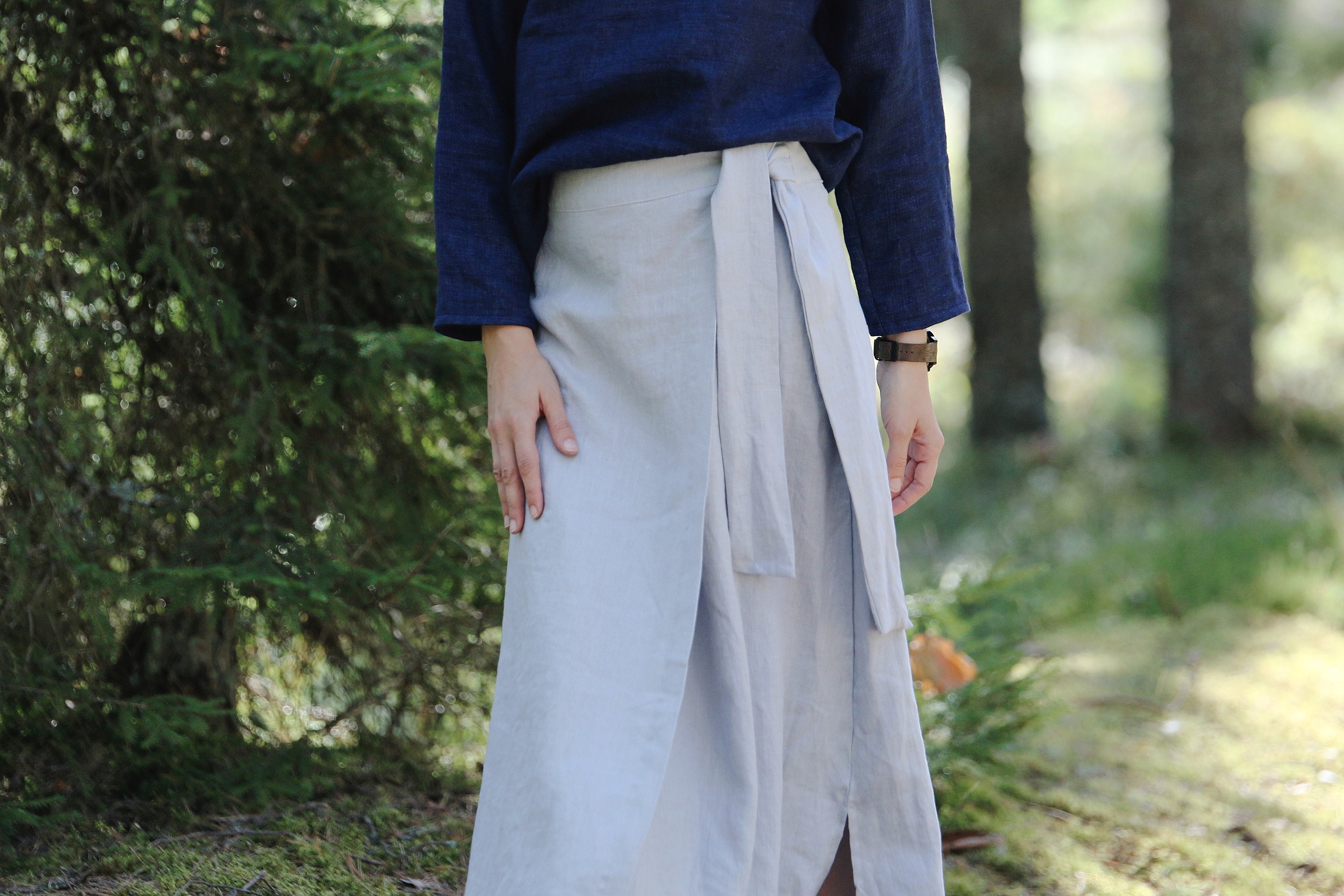 A-Line Long Wrap Skirt
