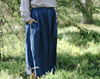 Linen maxi skirt INGA, Linen skirt, Autumn skirt, Maxi skirt, Long linen skirt, Summer linen skirt, Winter linen clothing, Pocket skirt